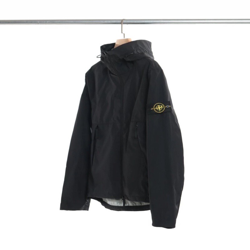 New Stone Spring and Autumn 21Aw 3L-Tc Stone Functional Windproof and Waterproof Hooded Jacket for Men
