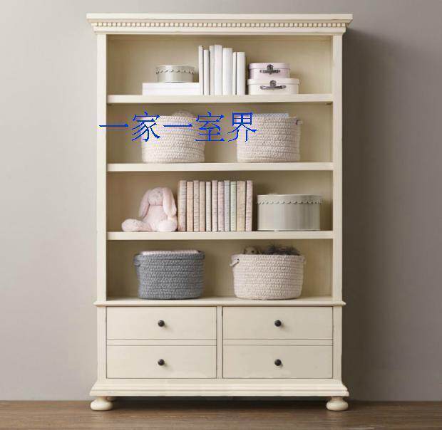 American Country Solid Wood Bookshelves Combined with European - style 4 - layer Bookshelves Cabinet Combined