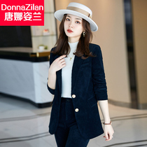 Gold Velvet Suit Jacket Woman Spring 2022 New Fashion Temperament High-end Professional Light Core Suede Small West Suit Suit