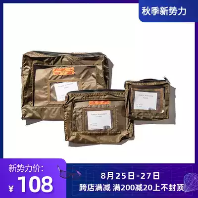 Spot Japanese PUEBCO POUCH WITH WINDOW Military STYLE nylon visual storage BAG