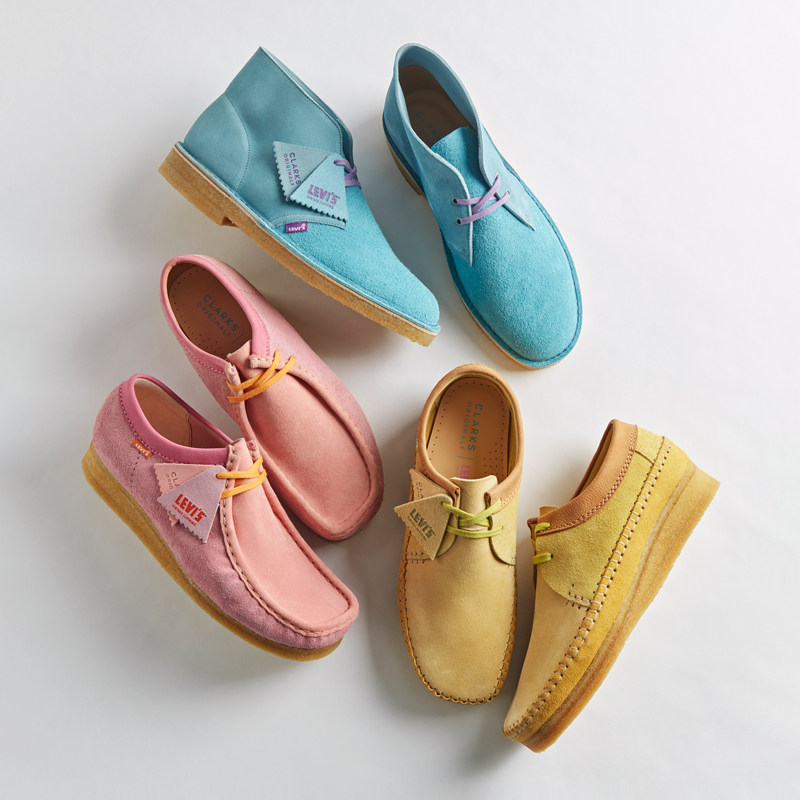 American LEVIS LVC X CLARKS WALLABEE classic retro desert shoes low kangaroo shoes