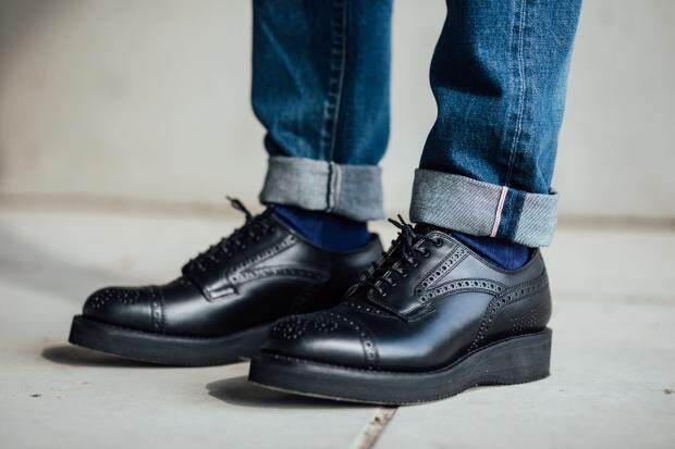 Japan Foot the coacher MENDELL FTC carving leather shoes V soles made by Japanese hand