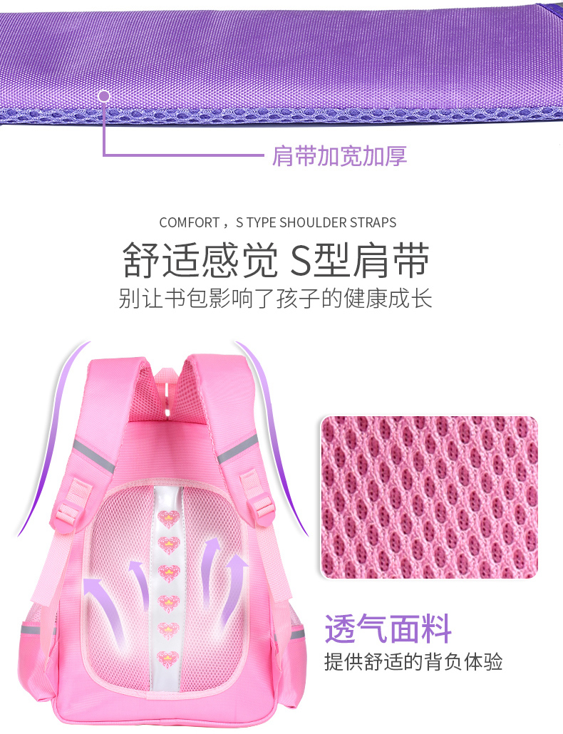 Ye Luoli Princess túi học sinh tiểu học nam và nữ 1-3-4-6 lớp ba lô trẻ em đi học 8-10-12 tuổi - Túi bé / Ba lô / Hành lý ba lô đi học