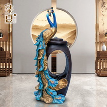 European-style landing water to make wealth ornaments circulating water TV cabinet fountain creative light luxury living room home creative decoration