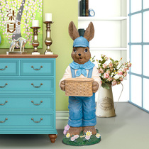 Creative rabbit floor ornaments light luxury crafts home living room TV cabinet side decorations wedding gifts
