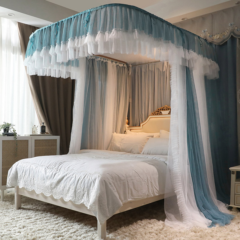 Real imperial furniture u-type track mosquito-bed mosquito princess wind bed curtain upscale new double lace-in-a-court mosquito net
