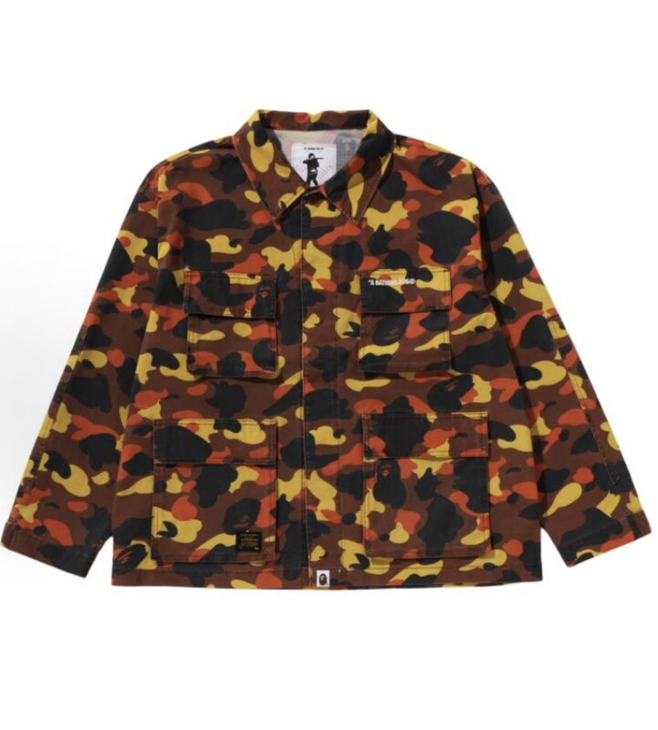 Bape Fw25 Camouflage Pattern Workwear Long-Sleeved Shirt Men's Size S