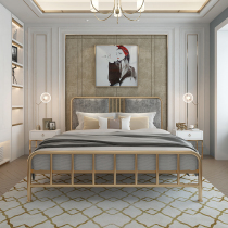 Nordic in Ferrane Bed 1 8m double gold iron frame simple luxury modern furniture 1 2 m single bed