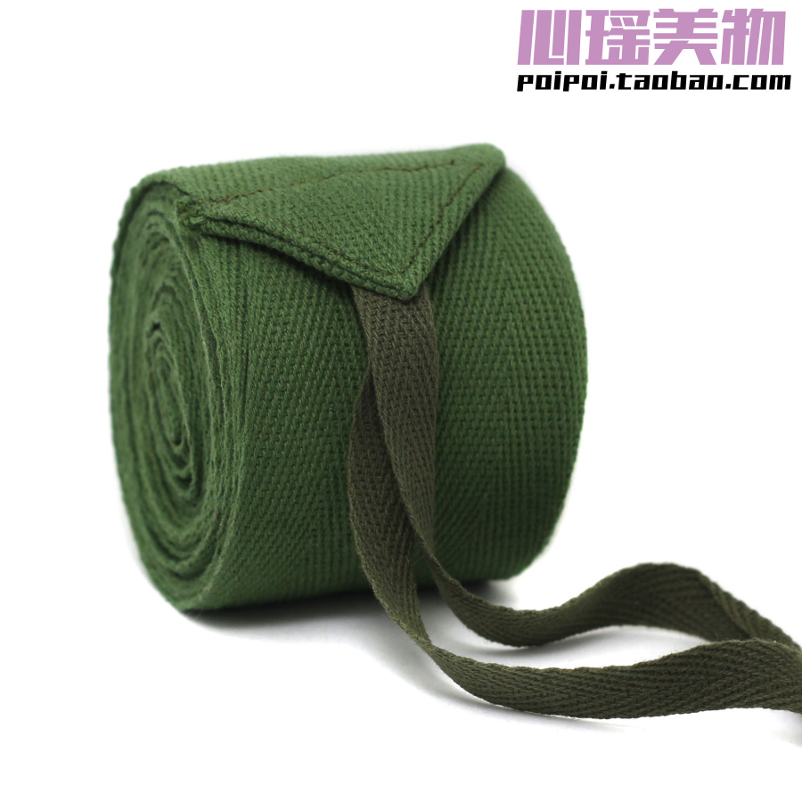 (1) Army green 5 cm wide vintage vintage cotton leggings straps calf protection cotton herringbone belt boutique