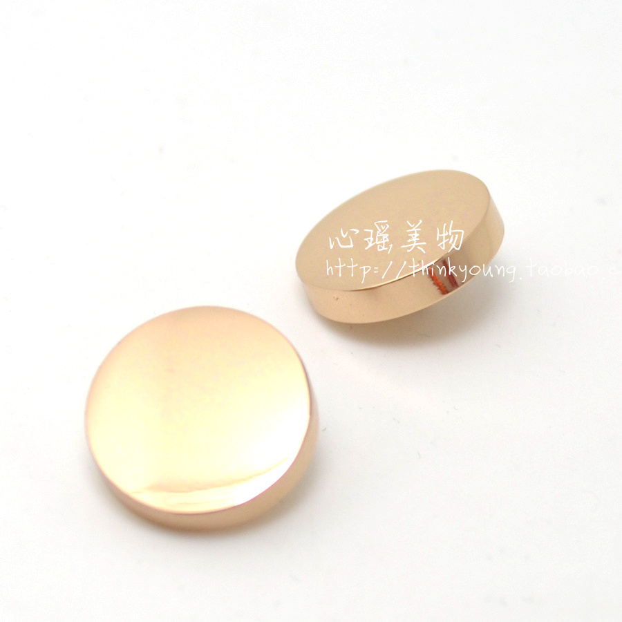 Boutique mirror light gold flat button Silver rose gold gun Black metal flat button