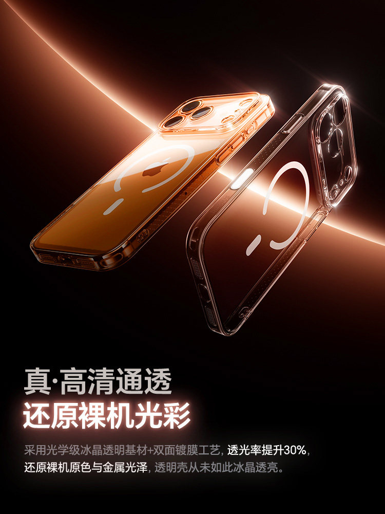 Official Magnetic Car Mount] Compatible with Apple 17/16 Phone Case iPhone 15 Pro Max 13 Protective Cover 14 Pro 12 Magsafe 11 Wireless Animation X New Model Plus Ultra-Thin 8 Transparent 7 Air