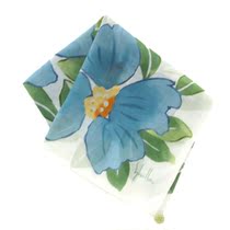 Japan Sybilla high-grade cotton watercolor printing handkerchief handkerchief square towel towel sweat towel Blue yellow
