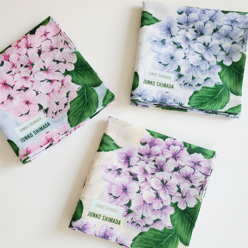 In Stock Junko Shimada Women's Japanese-Made Soft Portable Hydrangea Print Pure Cotton Handkerchief In Stock Junko Shimada Women's Japanese-Made Soft Portable Hydrangea Print Pure Cotton Handkerchief