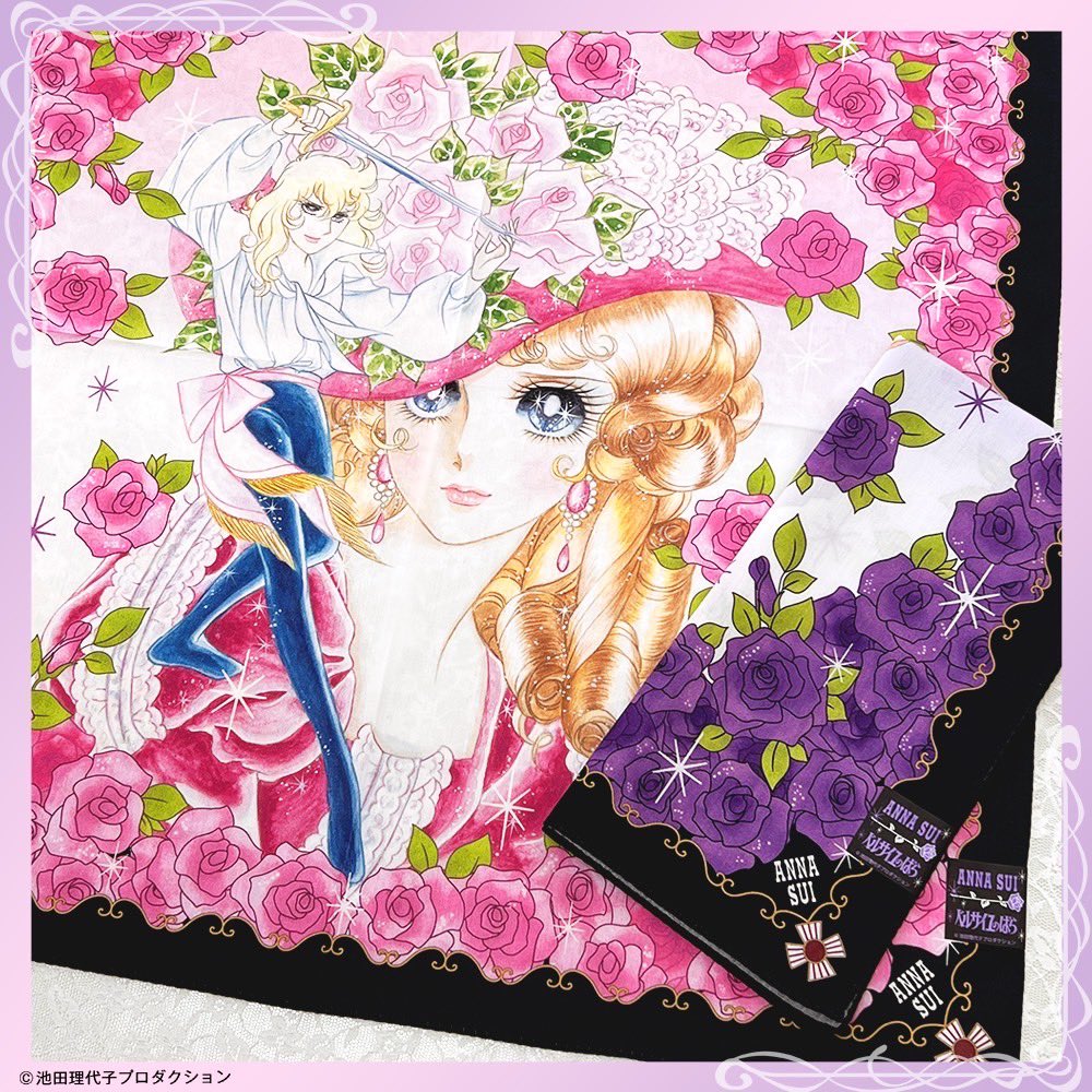 Japan system of imports ANNA SUI Ana Suvarsai Rose pure cotton yarn accompanied by handkerchief pasta towel handkerchief