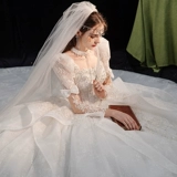 Весенний лонгслив для невесты, коллекция 2023, подходит для подростков, открытые плечи, кружевное платье, большой размер