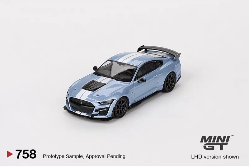 Minigt 1:64 758 Ford Mustang Shelby Mustang Gt500 Ice Blue Alloy Car Model