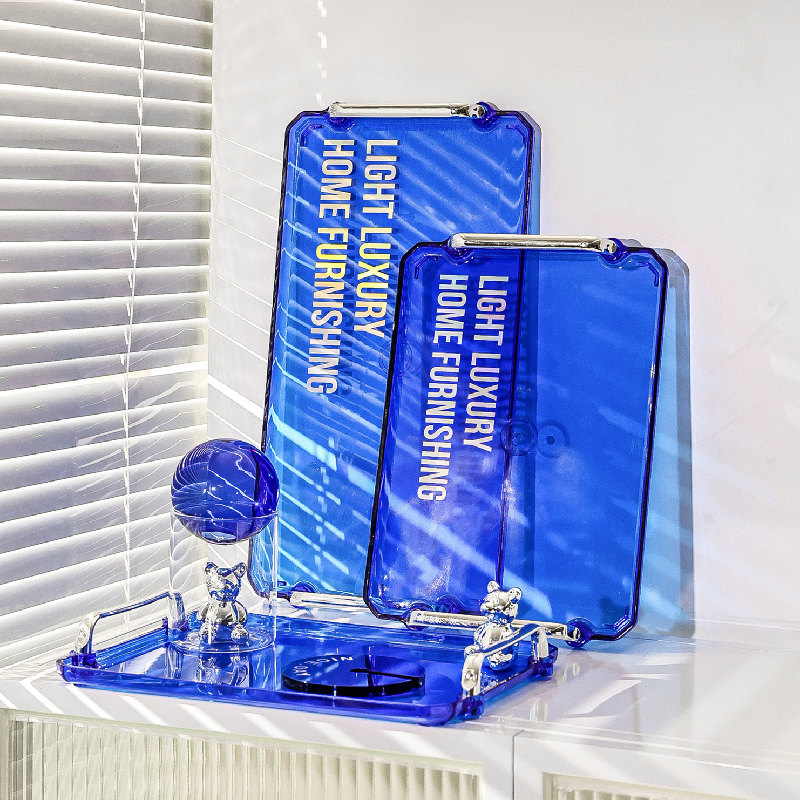 Klein blue INS accommodating tray rectangular cup fragrant lavender tea tray Home Tea Cup Tea Set Hem