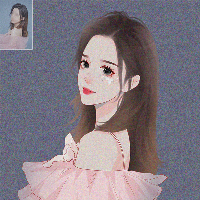 Shengge wind hand-painted Q version avatar Cartoon cartoon hand-painted avatar custom real person hand-painted avatar design draft