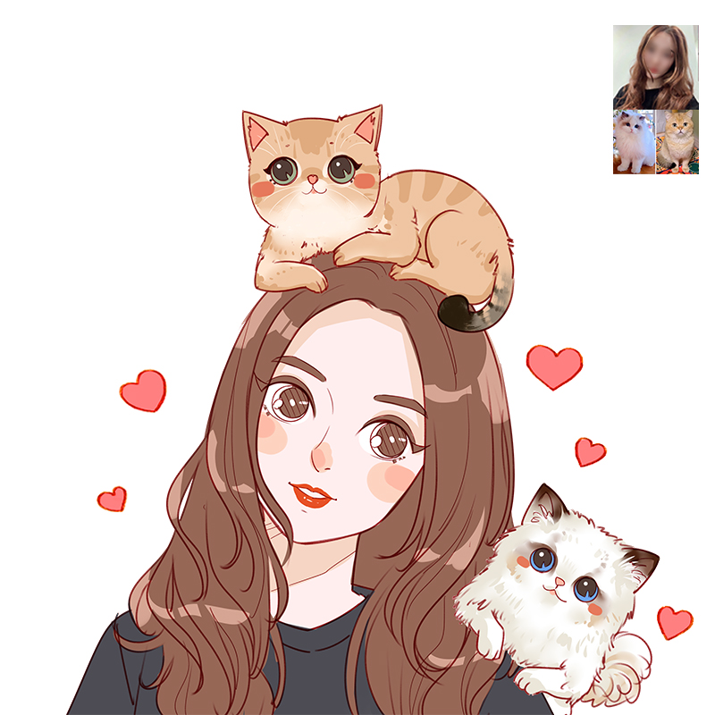 Mark style Q version of the Q version of the cartoon comic image of the reality photo transfer hand-drawn avatar manual