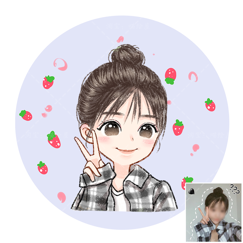 Crayon Q version avatar Cartoon cartoon hand-drawn avatar custom real person hand-drawn avatar about draft cartoon pet portrait