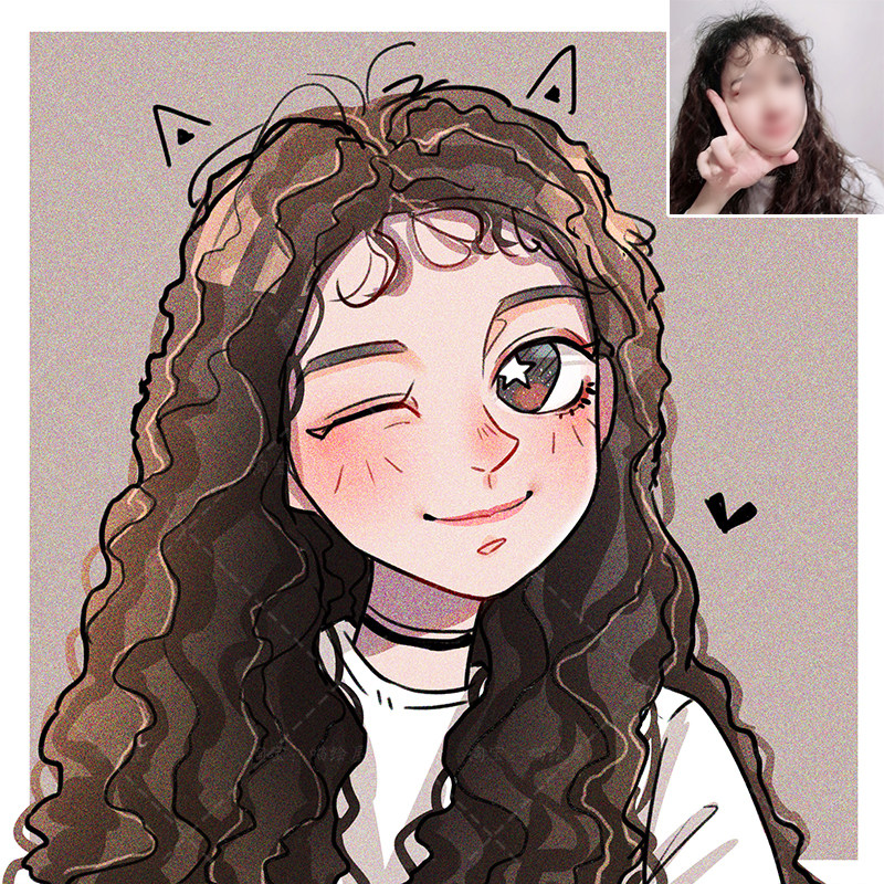 Mick brush Q page like pet couple hand-painted cartoon comics live-person photo transfer handdrawn to drawing