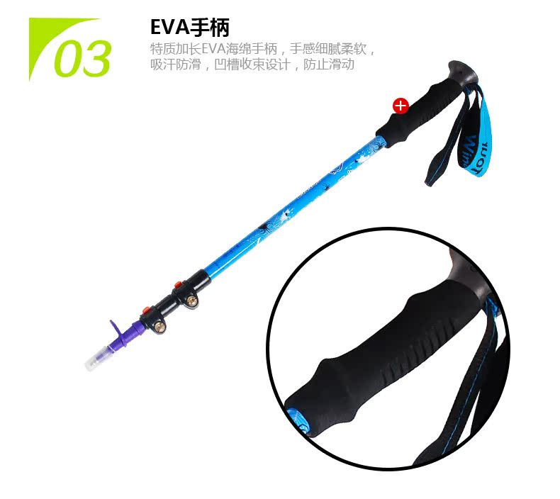 Widdy Carbon trekking đeo ba phần khóa kính thiên văn tay cầm thẳng leo núi gậy đi bộ nhện - Gậy / gậy gậy leo núi carbon