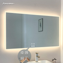 Touch screen intelligent anti-fog mirror LED mirror with light wall-mounted toilet bathroom mirror Square bathroom mirror customization