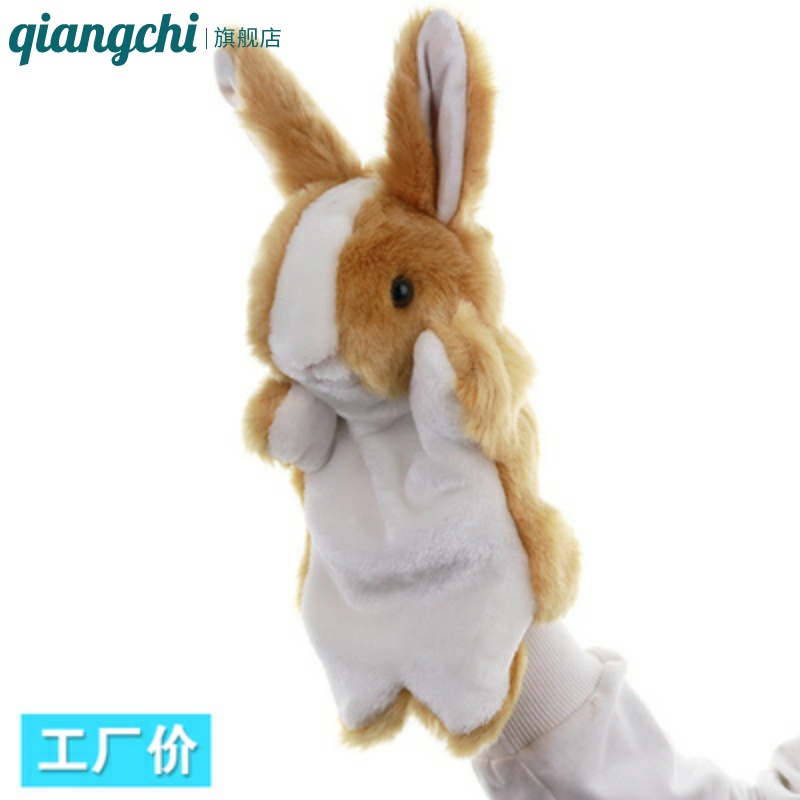Promotional back-to-school gifts little white rabbit animal hand puppet baby storytelling soothing glove toy cute doll