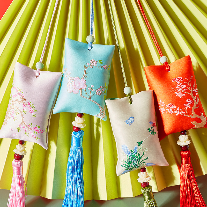 Dragon Boat Festival Chinese ancient style purse embroidery sachet sachet cloth bag empty bag bedroom small pendant wormwood mosquito repellent incense bag