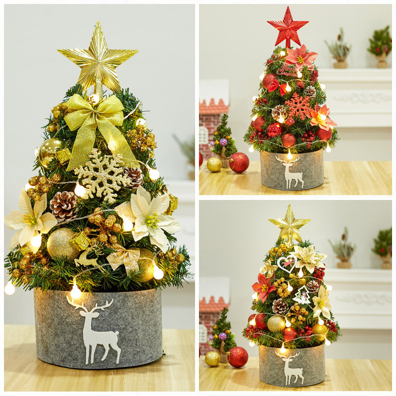 Desktop Mini Mini-Christmas Tree Package 60 90cm Sacred Clothing Accessories Home Shop Window Front Office Decoration Hem