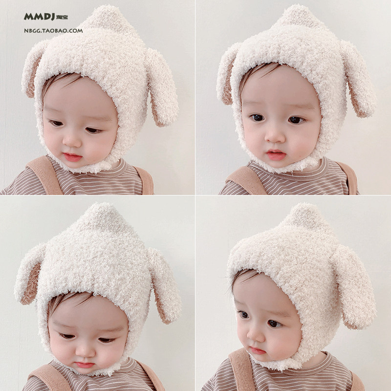 Baby winter hat foreign style baby ear protection hat infants and young children face protection cute super cute one-year-old pullover hat winter