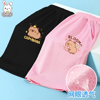 [Пара сетчатых шорт из ледяного шелка] Черный Pa Pa Ka Pi X_K5 + Розовый цветочный дельфин X_K5