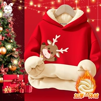 [Рождественская бархатная толстовка с капюшоном] Red Elk Brown_7