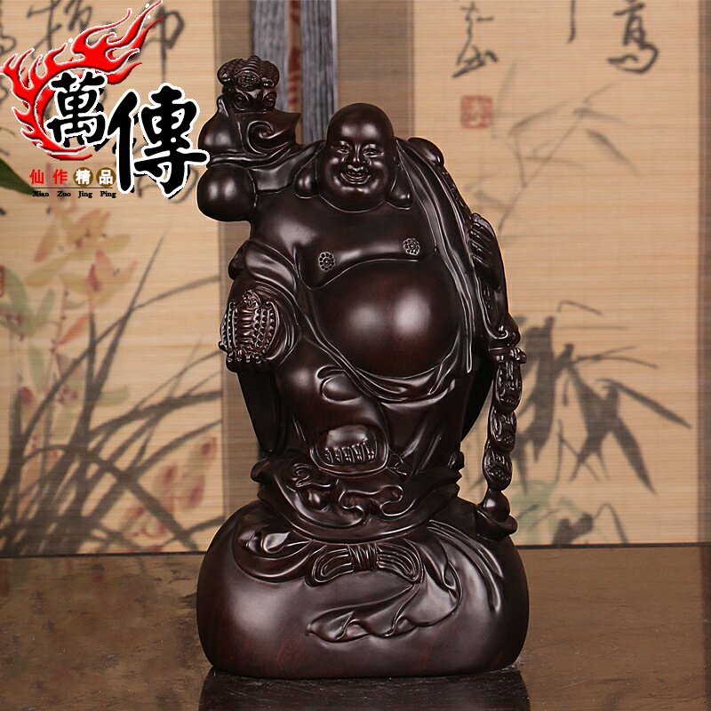 Black Sandalwood Carvings of the Millver Like a large number of Ruyi Smiling Buddha Solid Wood Sculptor's Red Wood Handicraft Gift