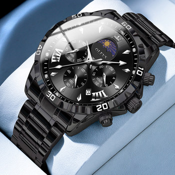 New Year's Gift Genuine Men's Watch Men's Mechanical Watch Business Versatile Multi-Functional Luminous Waterproof Quartz Men's Watch