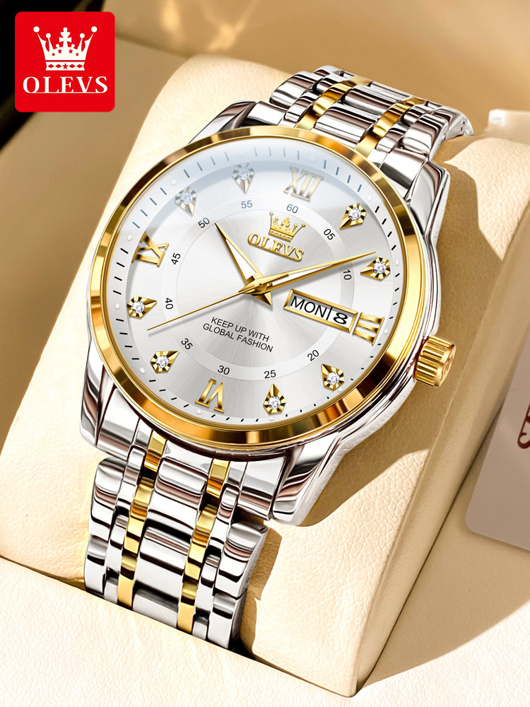 Brand New Men's Watch, Genuine Quartz Watch, Steel Band, Luminous, Waterproof, Mechanical Men's Watch for Middle School Students