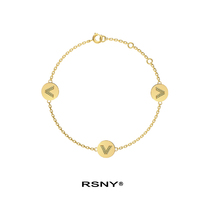  RSNY V-shaped letter bracelet female sterling silver niche design temperament light luxury wild simple cold wind