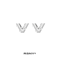  RSNY V-shaped letter stud earrings female sterling silver 2020 new small and simple French niche design