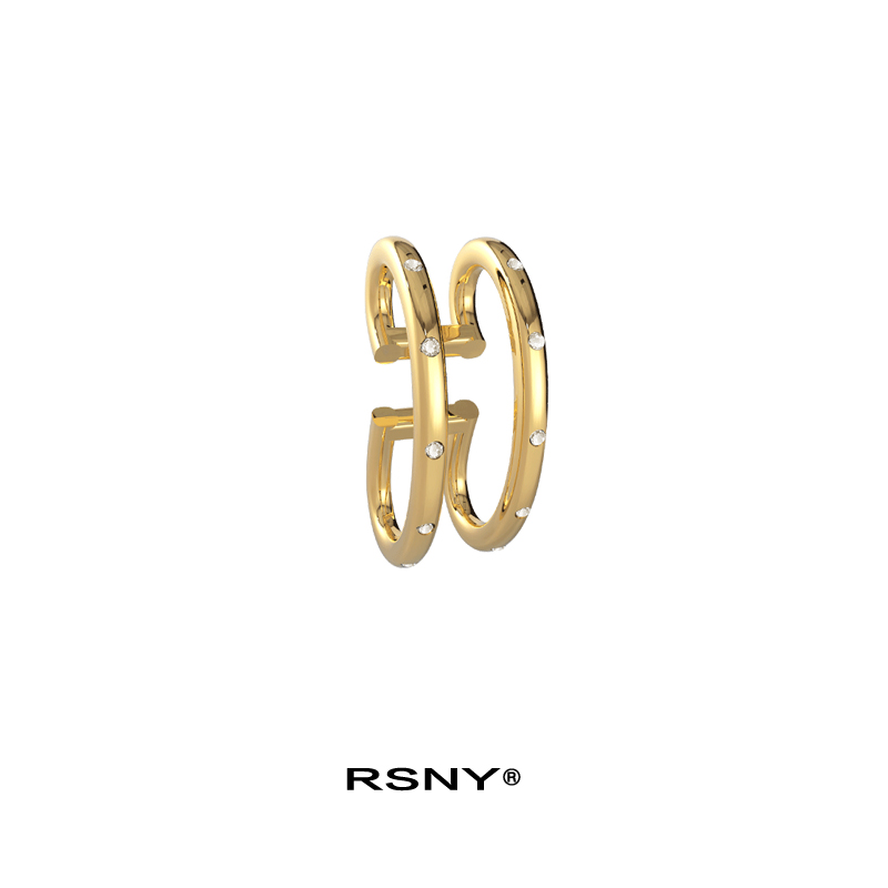 RSNY chain ear clip female sterling silver new trendy net red ins high-end light luxury without ear holes