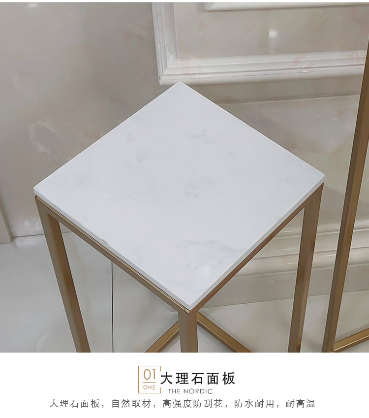 Bắc Âu rèn sắt cẩm thạch hoa đứng phòng khách trang trí khung trong nhà cây xanh khung hoa vàng đứng sàn bonsai khung - Kệ giá để giầy dép
