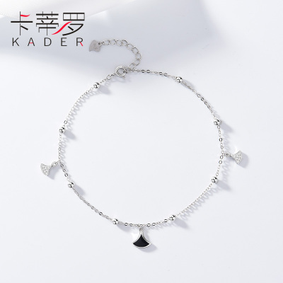 KADER/卡蒂罗脚链女纯银古风简约个性女款性感银脚链腿链生日礼物