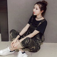 Áo yếm denim nữ 2018 xuân hè mới buông lơi mỏng giản dị giản dị hoang dã lỗ chín quần quần ngụy trang thủy triều thời trang công sở nữ cao cấp