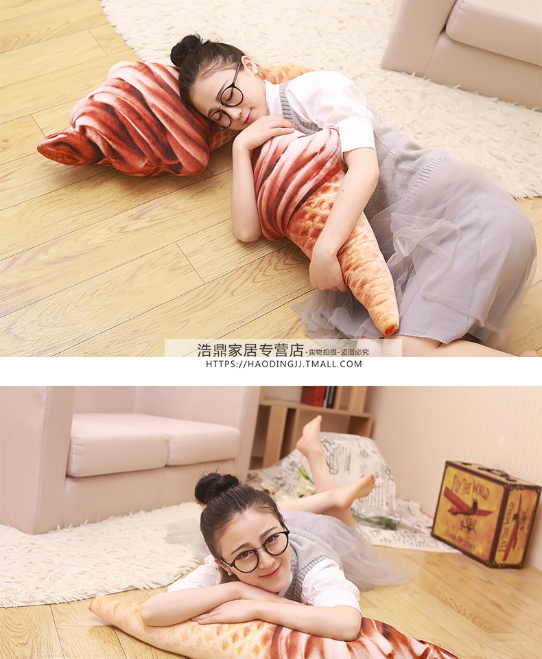 Mô phỏng sáng tạo 3D Ice Cream Cone Gối Ice Cream Plush Đệm Napping Gối Gối Thực phẩm Ngủ - Trở lại đệm / Bolsters gối chăn 2 in 1 cho xe hơi
