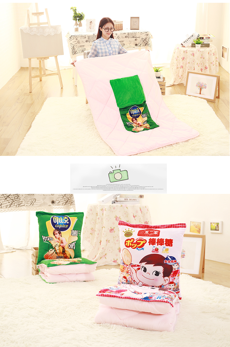 Mô phỏng Sáng Tạo Snack Gối Quilt Dual-sử dụng Ngủ Gối Thực Phẩm Ngủ Trưa Văn Phòng Ăn Trưa Phá Vỡ Cotton Tựa Lưng Eo Đệm