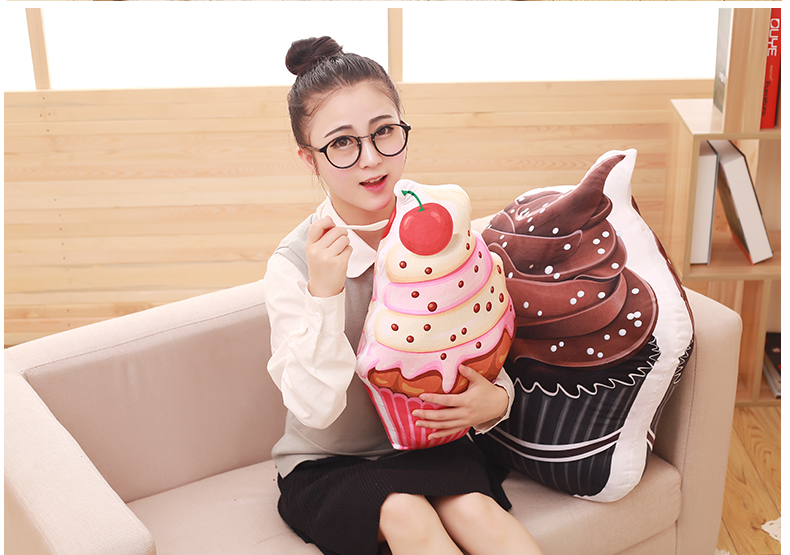 Mô phỏng sáng tạo 3D ice cream cake cone gối đệm sang trọng gối nap gối ngủ thực phẩm giường đầu