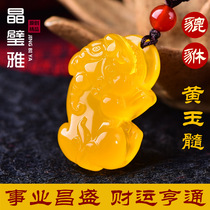 Topaz overlord Pixiu pendant Mens and womens lovers jewelry necklace Pichu lucky transfer crystal pendant