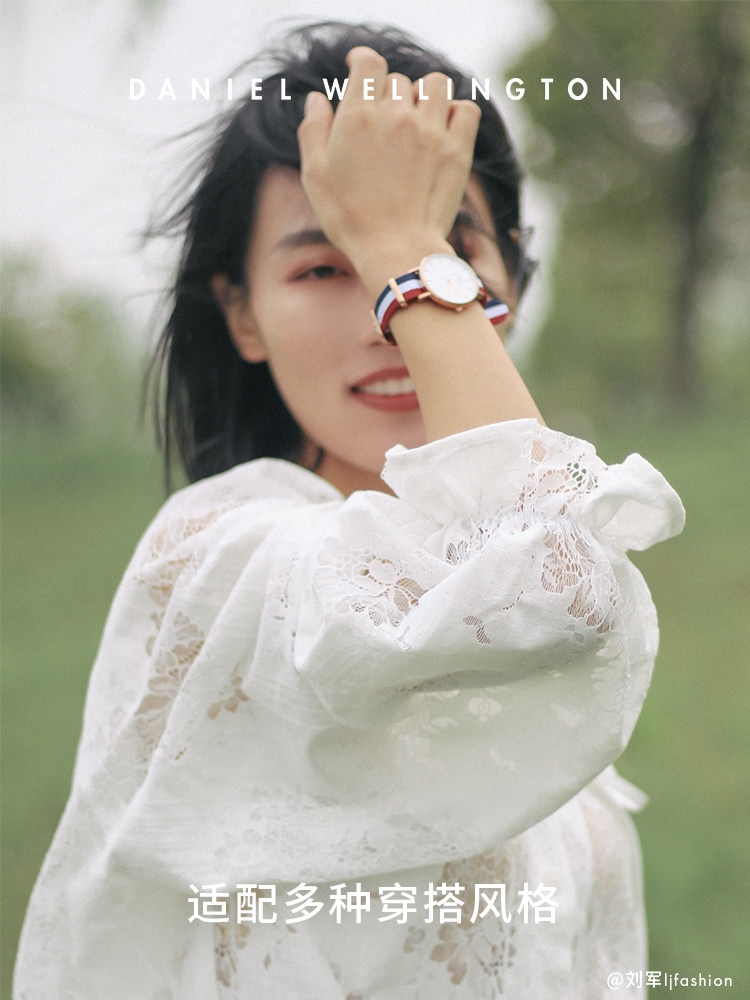 Dw Watch for Women Classic Color-Blocked Woven Pattern Women's Watch European and American Fashion Wristwatch Gift 36mm