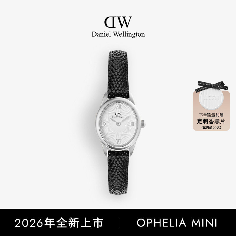 [Same Model as Ma Sichen] Dw Oval Watch Women's Watch Vintage Watch Ladies' Starlight Silver Wristwatch Leather Strap Watch