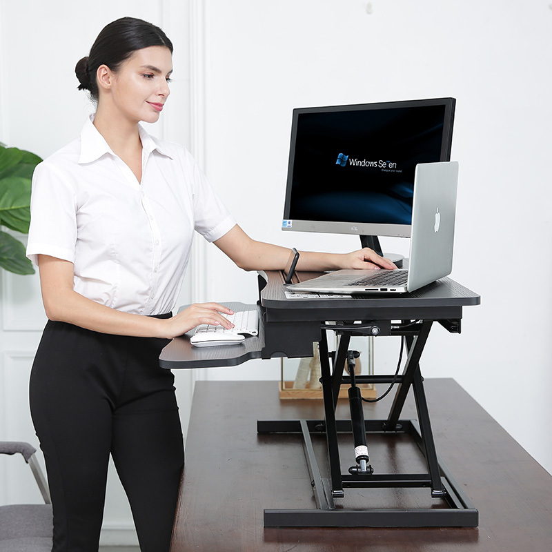 Standing Computer Lift Table, Laptop Office Computer Desk, Installation-Free Table Top Desk, Workbench, Foldable