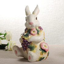 Fangya brand Zhaocai grape Morning Glory rabbit ceramic storage tank home accessories TV cabinet porch ornaments